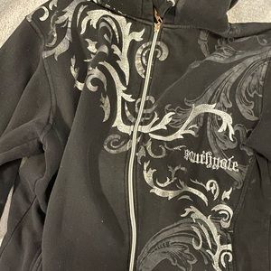 Y2k Silver And Black Hoodie